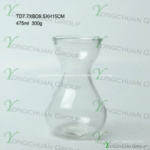Moderno feito à mão vaso de vidro / mão feita de vidro transparente máquina Chearper flor pressionado vaso de vidro transparente